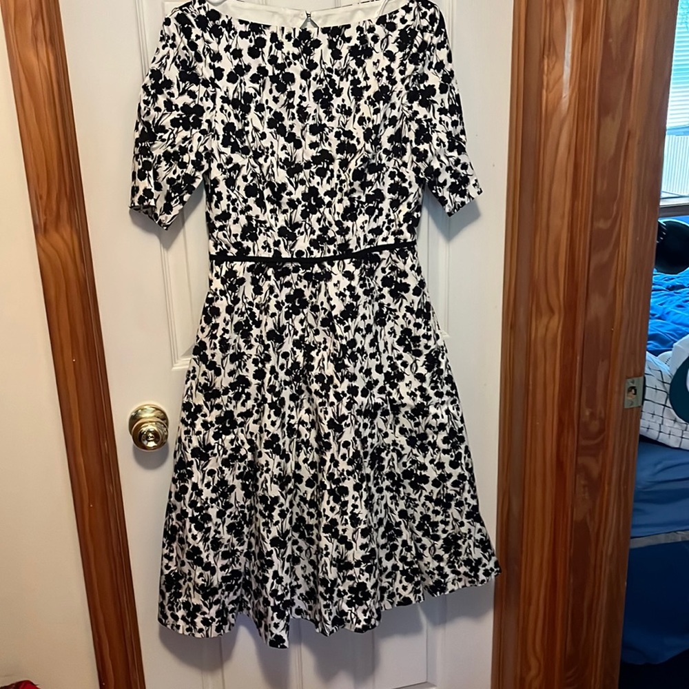Black and white floral dress